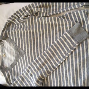 j crew striped crewneck sweatshirt